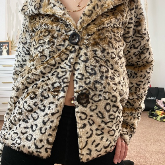 BLACK POPPY Faux Fur Leopard Jacket - Picture 10 of 15